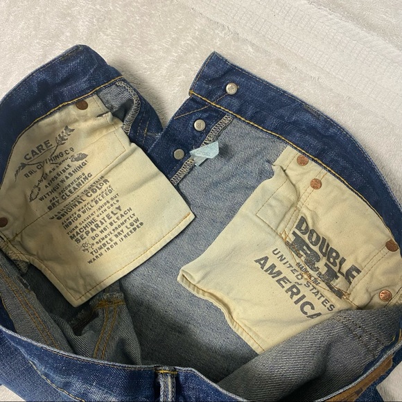 RRL Straight Leg Selvedge Denim Jeans Button Fly Blue Mens 34x34 Made in USA - Picture 7 of 9